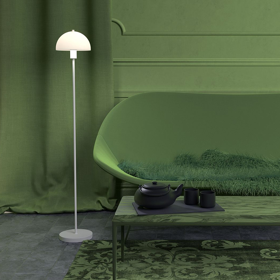 Vienda Golvlampa Vit/Opalglas