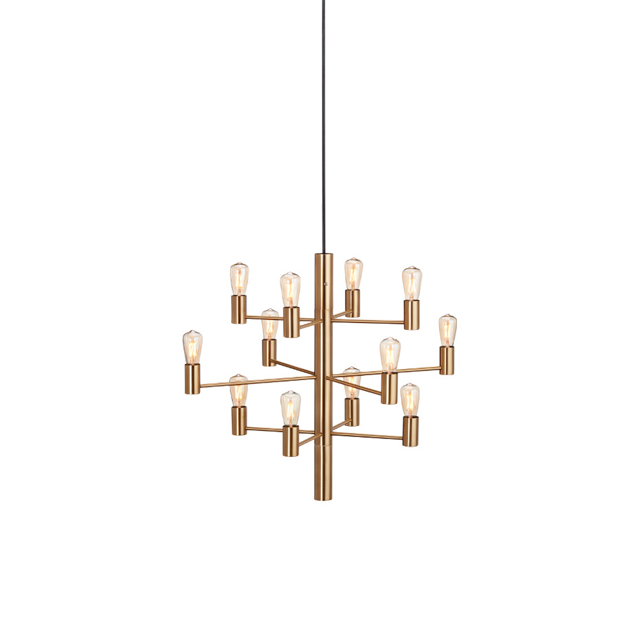 Manola 12 LED Ljuskrona Satin Mässing