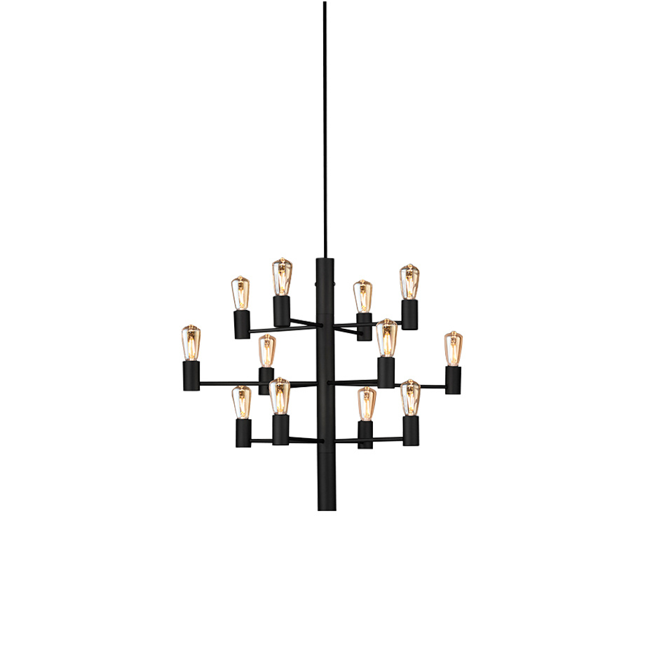 Manola 12 LED Ljuskrona Svart