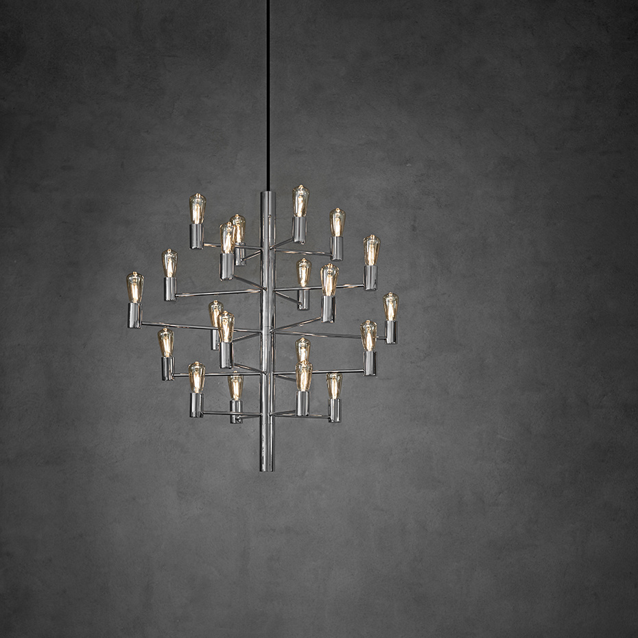 Manola 20 LED Ljuskrona Krom