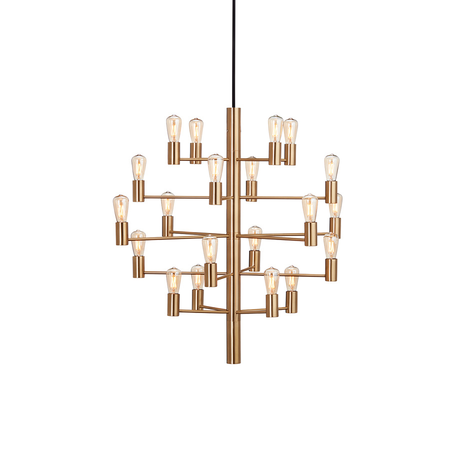 Manola 20 LED Ljuskrona Satin Mässing