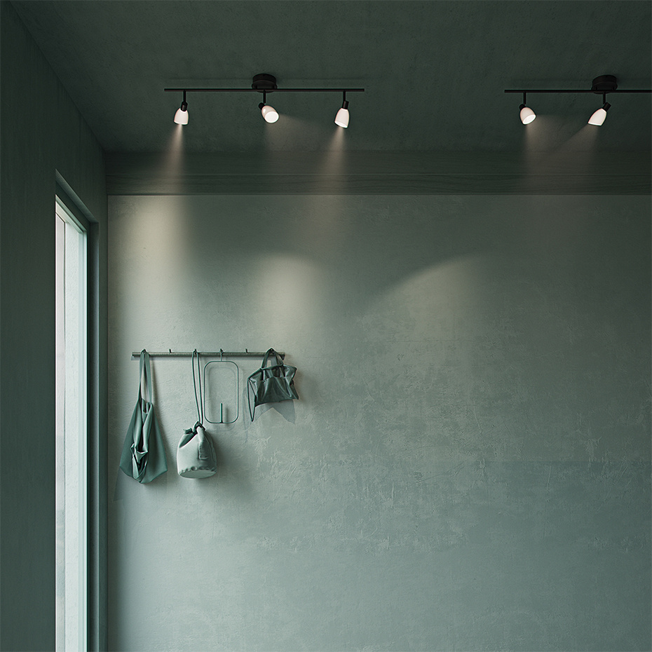 Cut 3 Spotlight Skena Svart/Opalglas