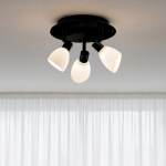 Cut 3 Spotlight Rund Svart/Opalglas Cut 3 Spotlight Rund Svart/Opalglas