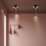 Cut 3 Spotlight Rund Svart/Opalglas Cut 3 Spotlight Rund Svart/Opalglas