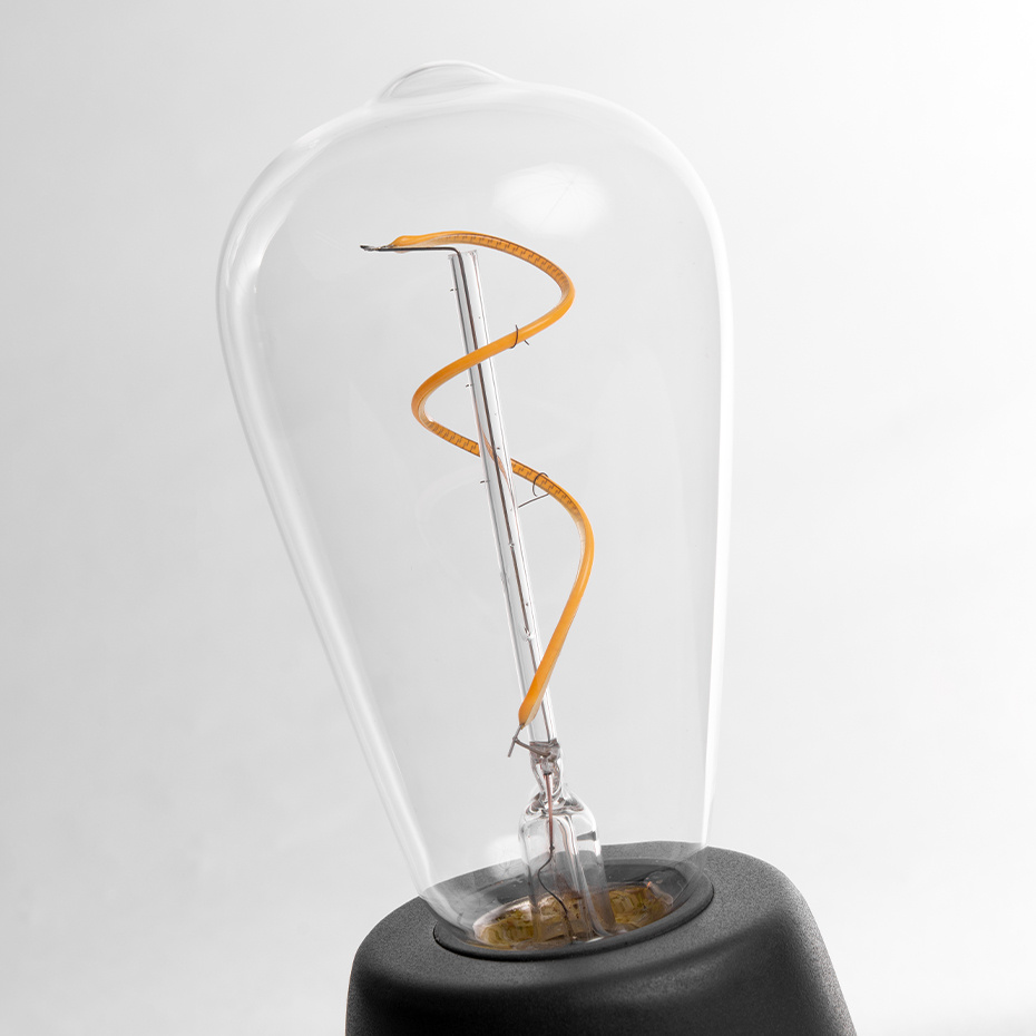 Humble ST64 Swirl LED Bulb Clear 3V 1W 2200K E27