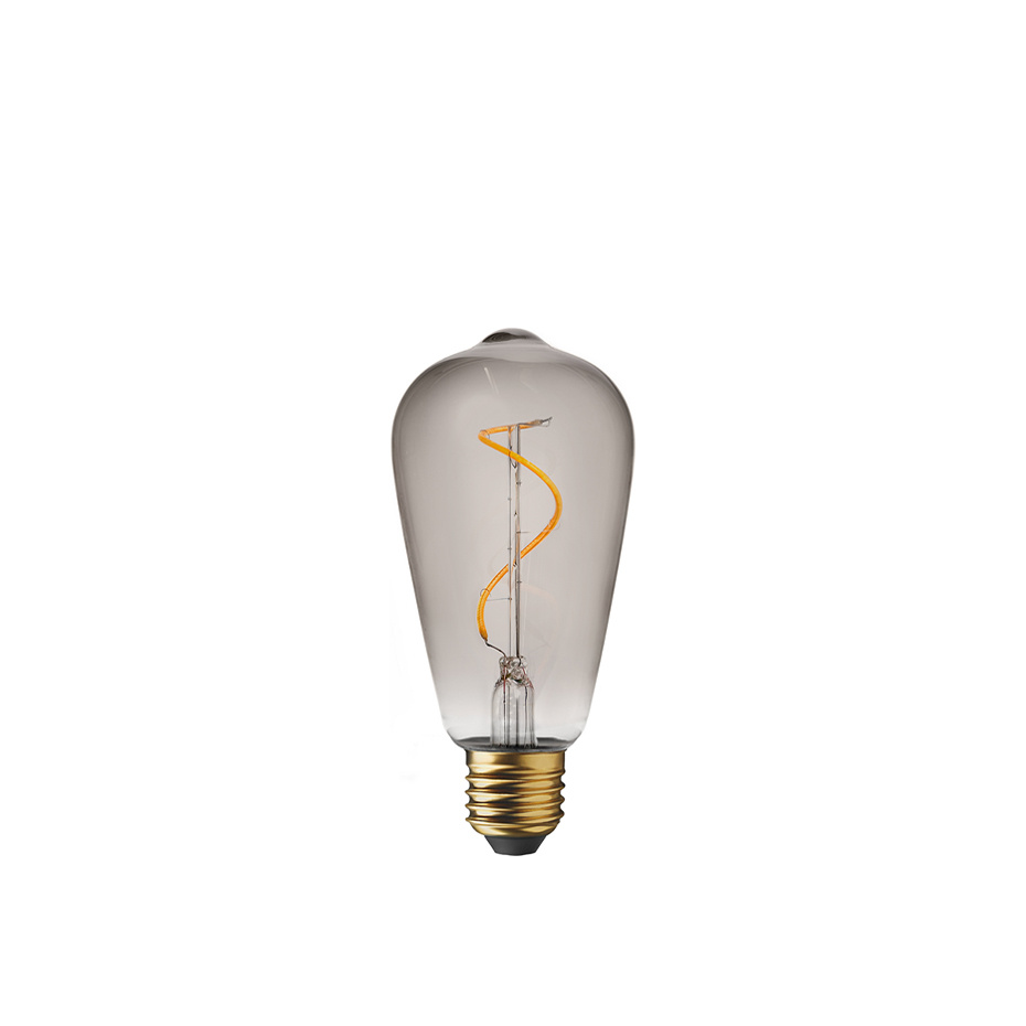 Humble ST64 Swirl LED Bulb Smoked 3V 1W 2200K E27