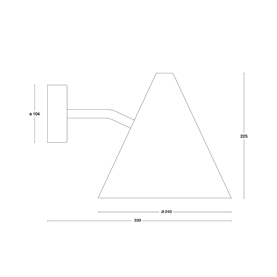 Tratten Vägglampa Rå Mässing