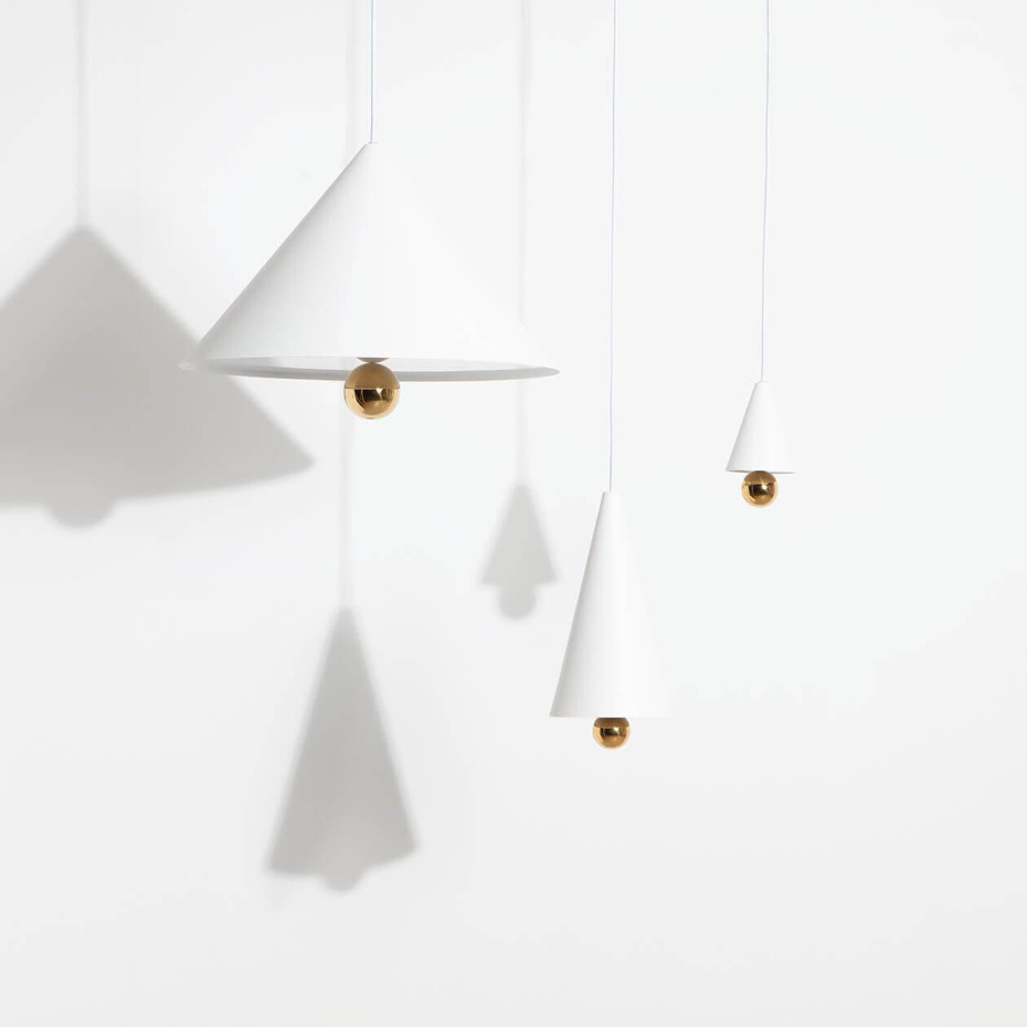 Cherry Pendel Large White & Gold