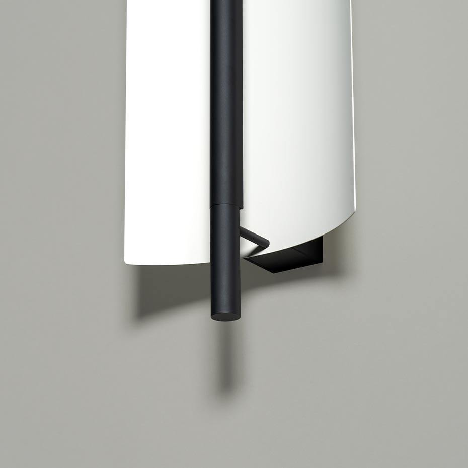 Lámina 45 Vägglampa Glossy White Grey