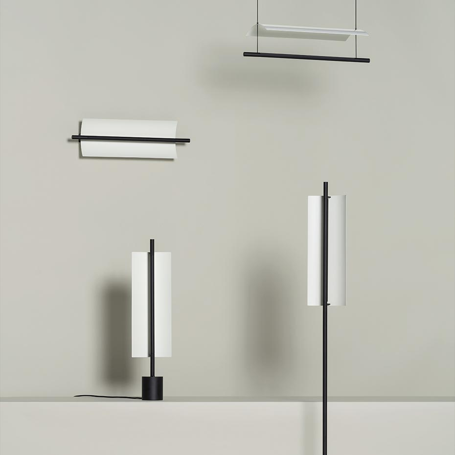 Lámina 45 Vägglampa Glossy White Grey