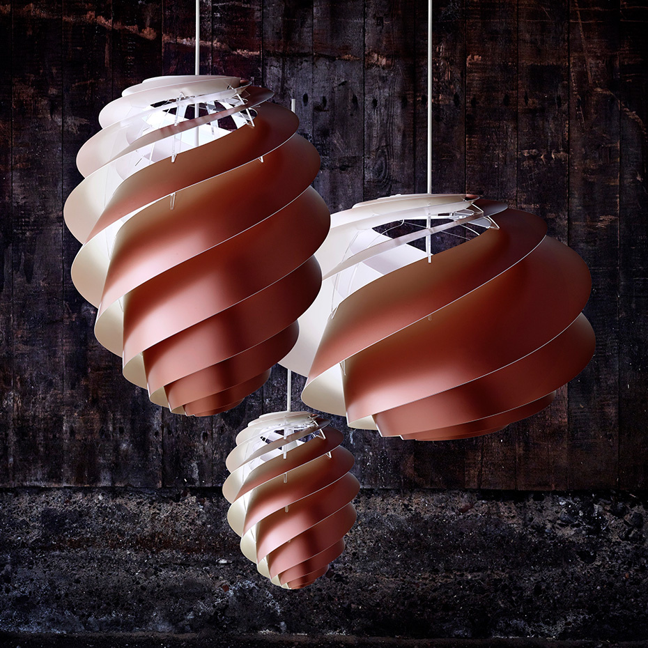 Swirl 2 Pendel Large Copper