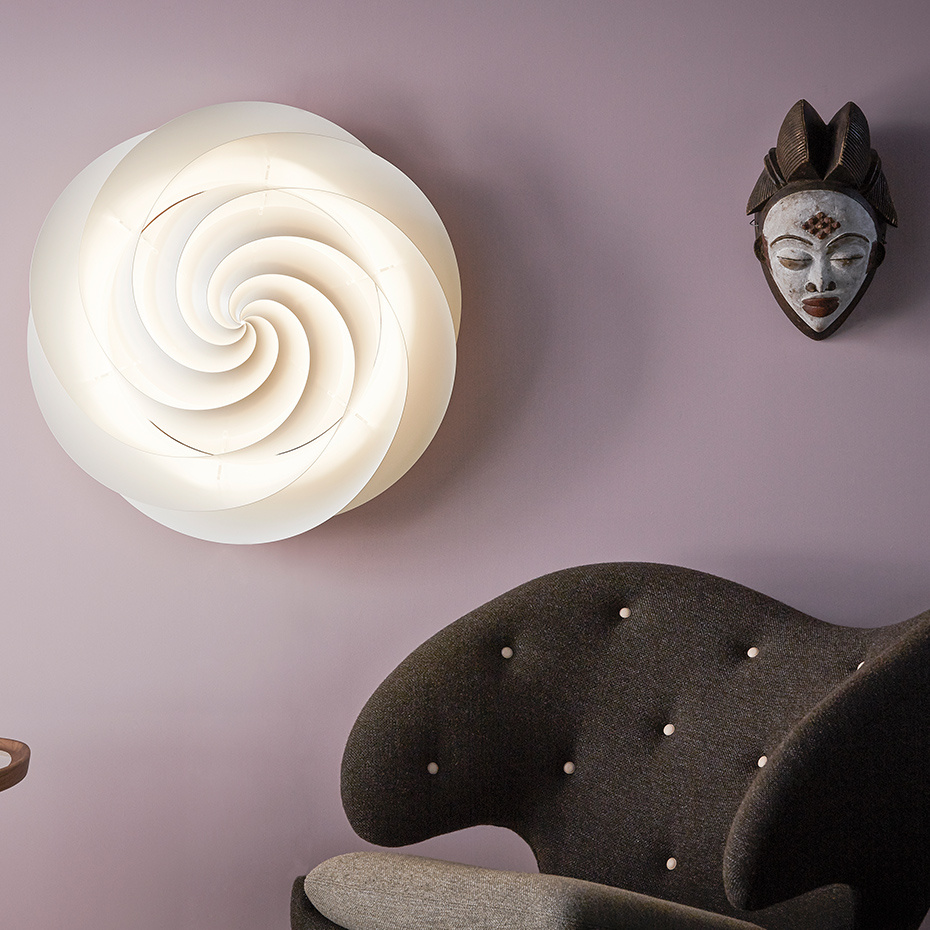 Swirl Plafond/Vägglampa Small White
