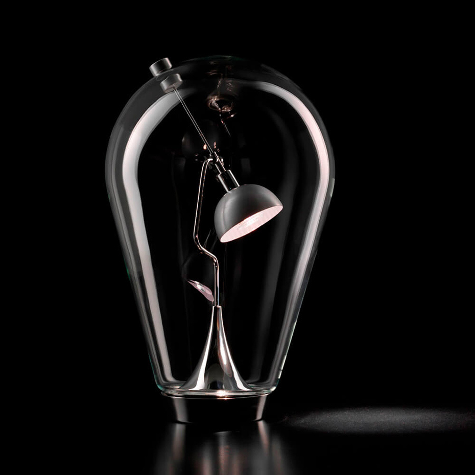 Blow Bordslampa Chrome/Crystal Clear