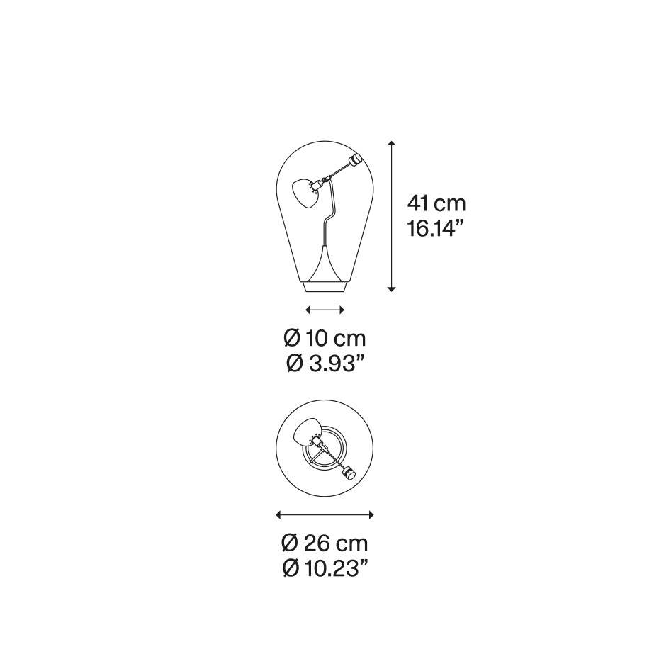 Blow Bordslampa Chrome/Crystal Clear
