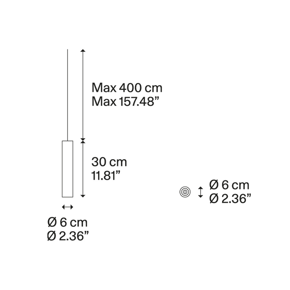 A-Tube Pendel Small 30cm Matt Champagne