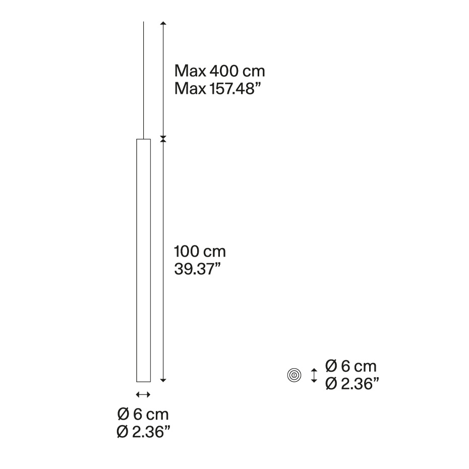 A-Tube Pendel Large 100cm Matt White