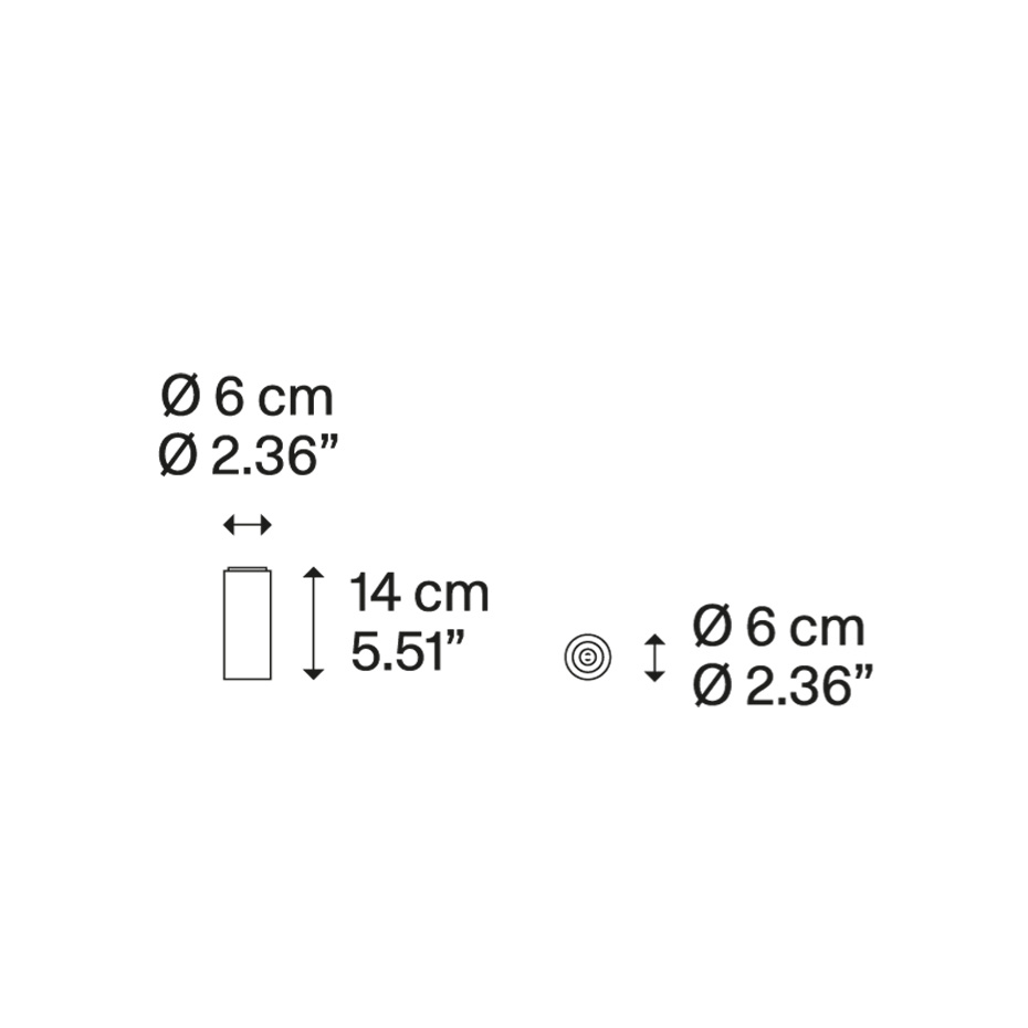 A-Tube Taklampa Mini 14cm Matt Black