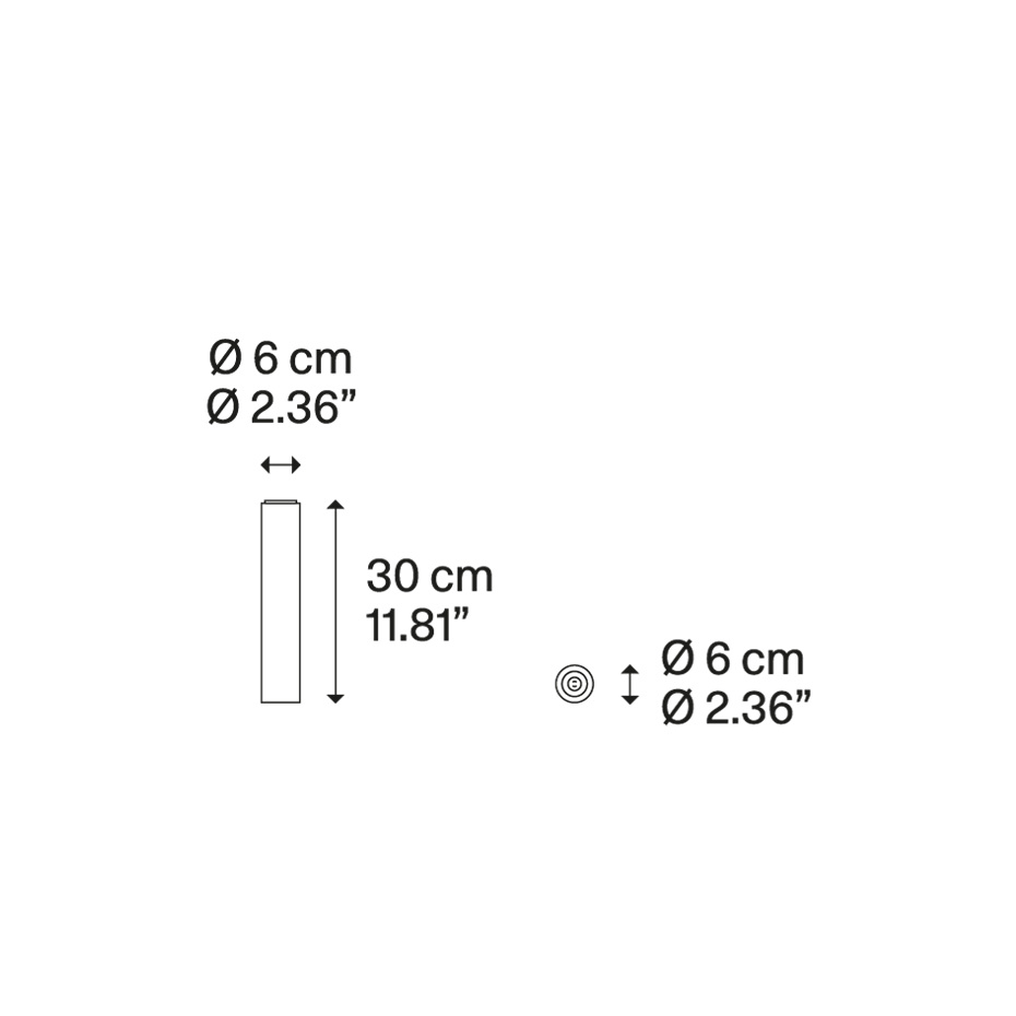 A-Tube Taklampa Small 30cm Matt Black