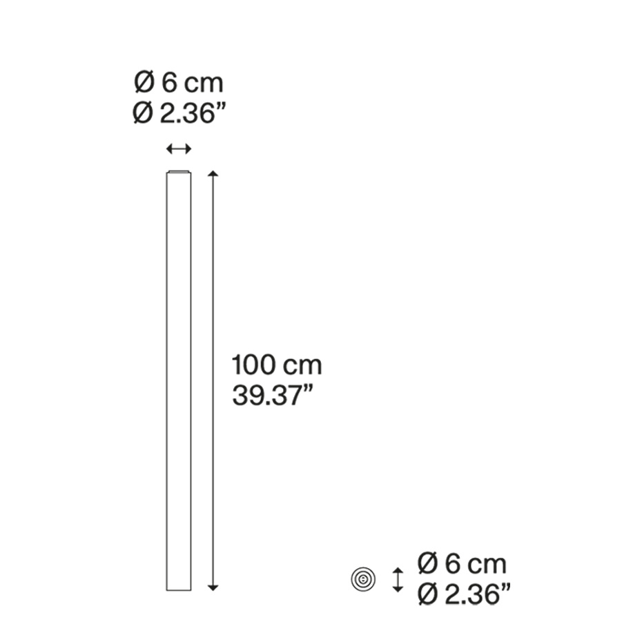 A-Tube Taklampa Large 100cm Matt White
