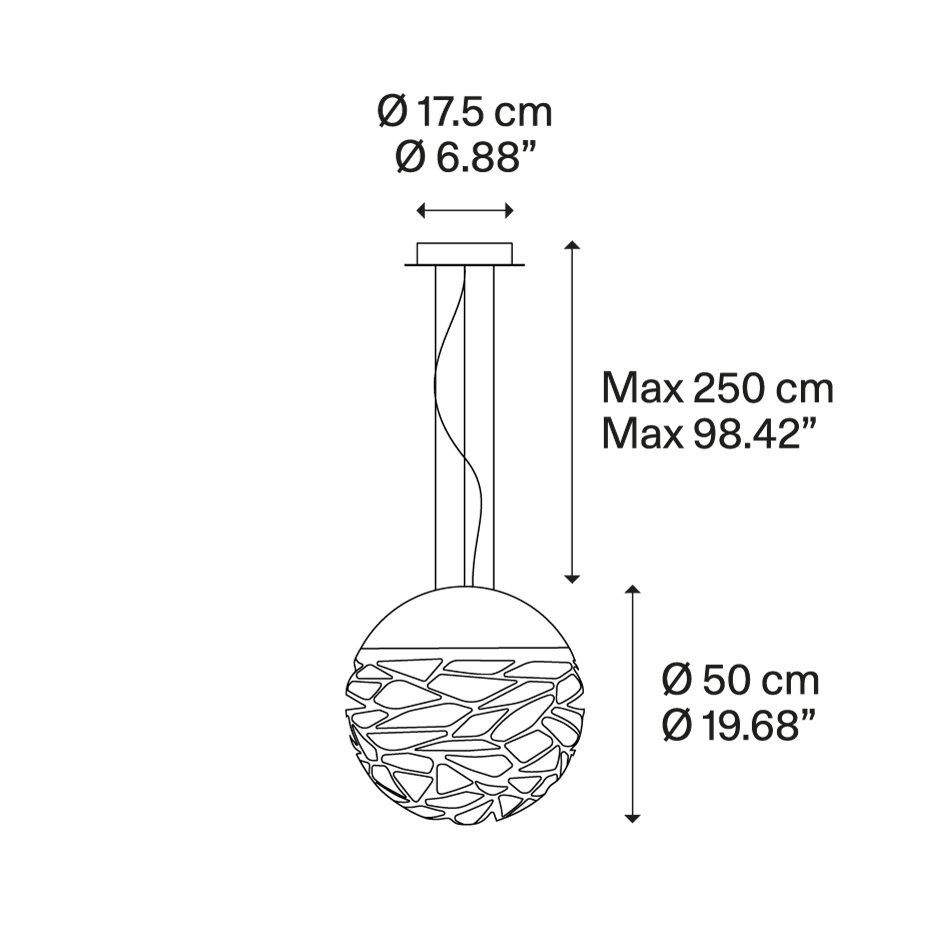 Kelly Sphere Pendel Medium Ø50cm Matt White