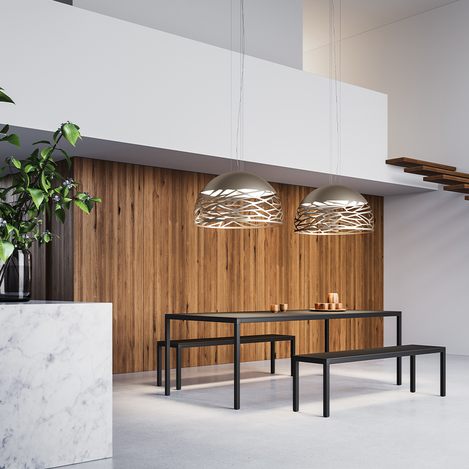 Kelly Dome Pendel Small Ø50cm Matt Champagne