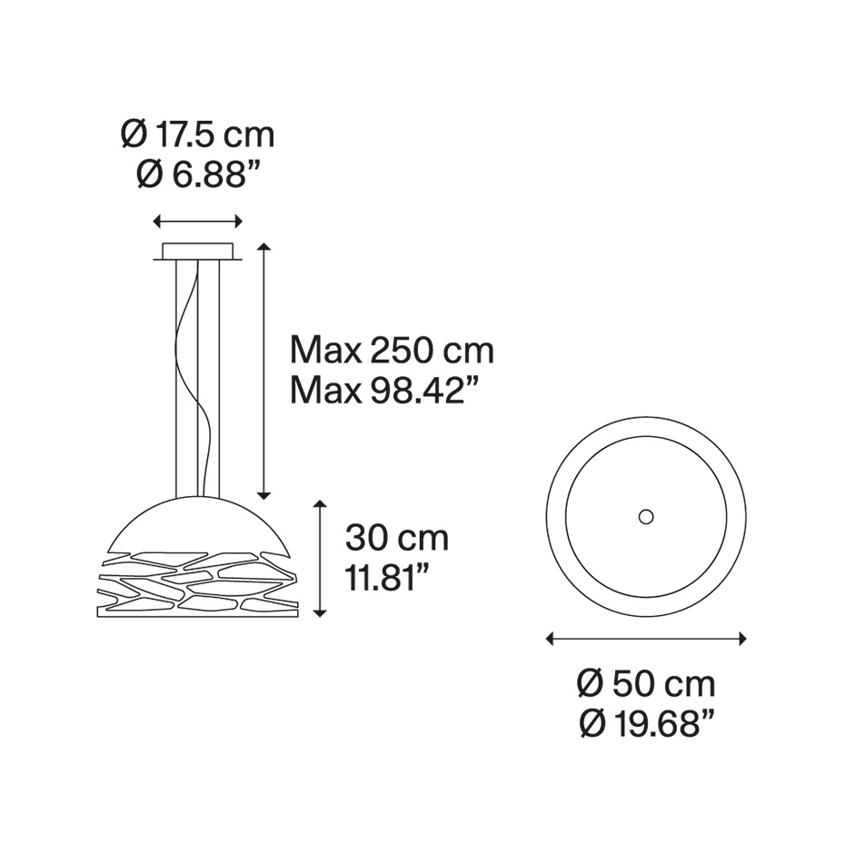 Kelly Dome Pendel Small Ø50cm Matt Champagne