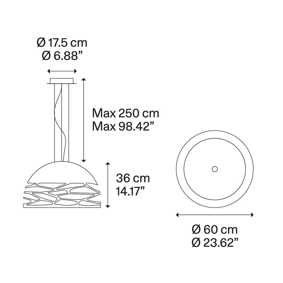 Kelly Dome Pendel Medium Ø60cm Matt Champagne
