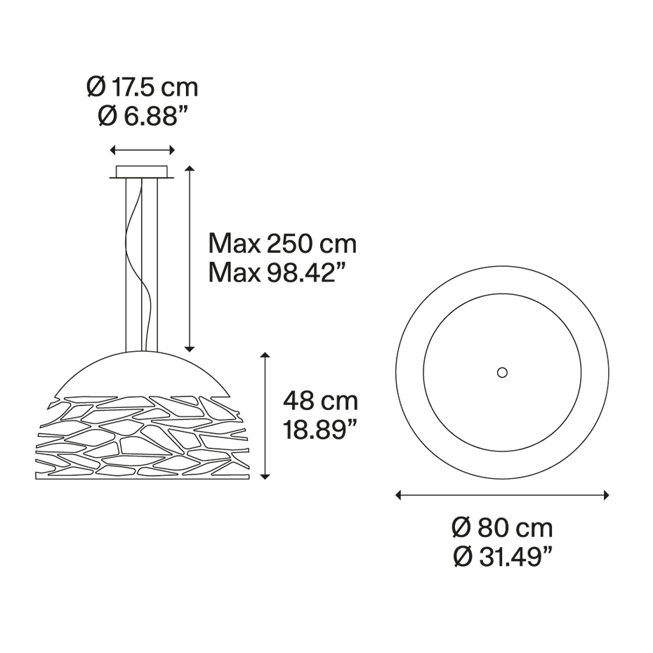 Kelly Dome Pendel Large Ø80cm Matt White