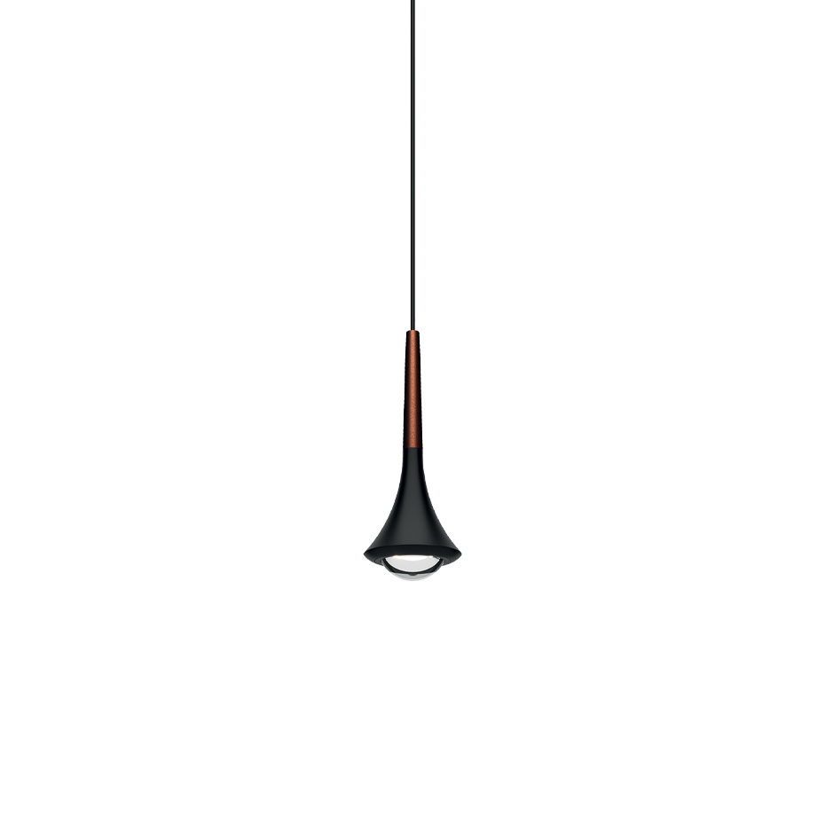 Rain Pendel Matt Black/Coppery Bronze