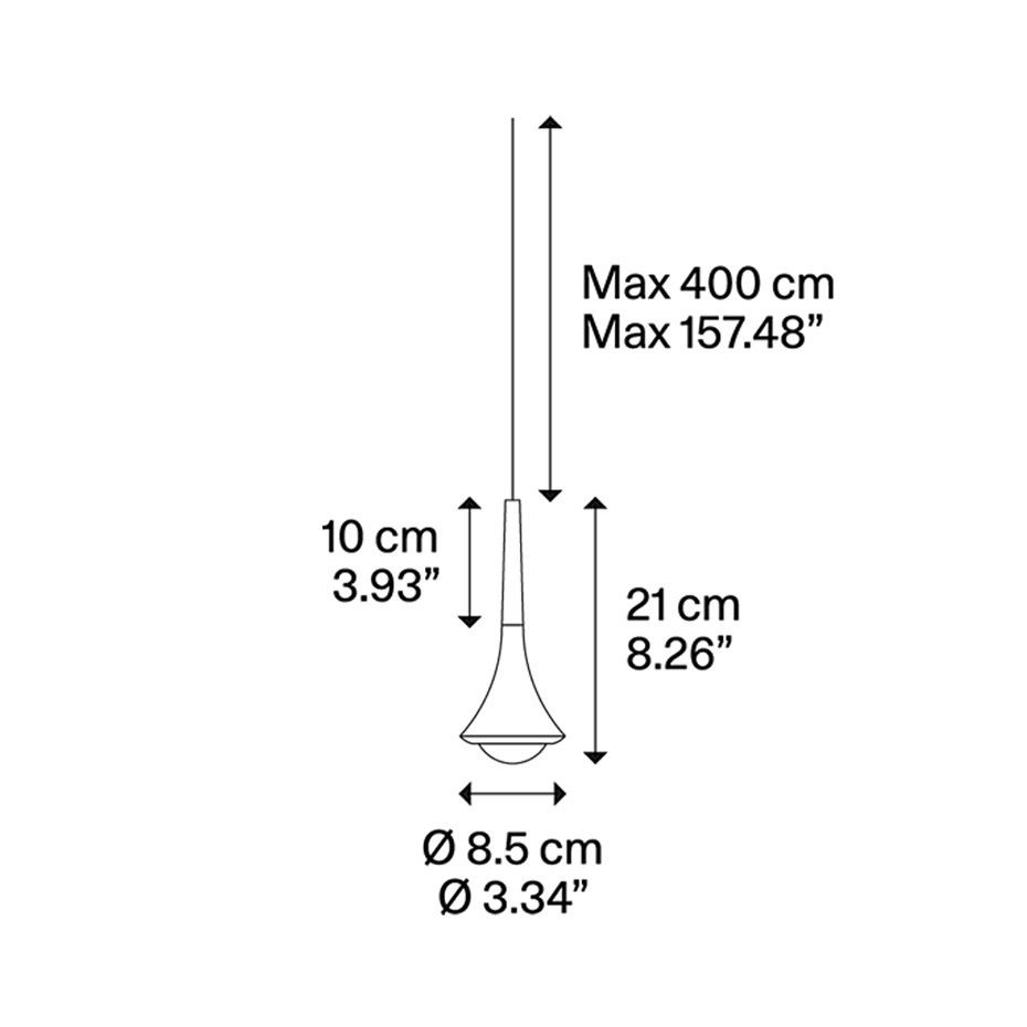 Rain Pendel Matt Black/Brushed Chrome