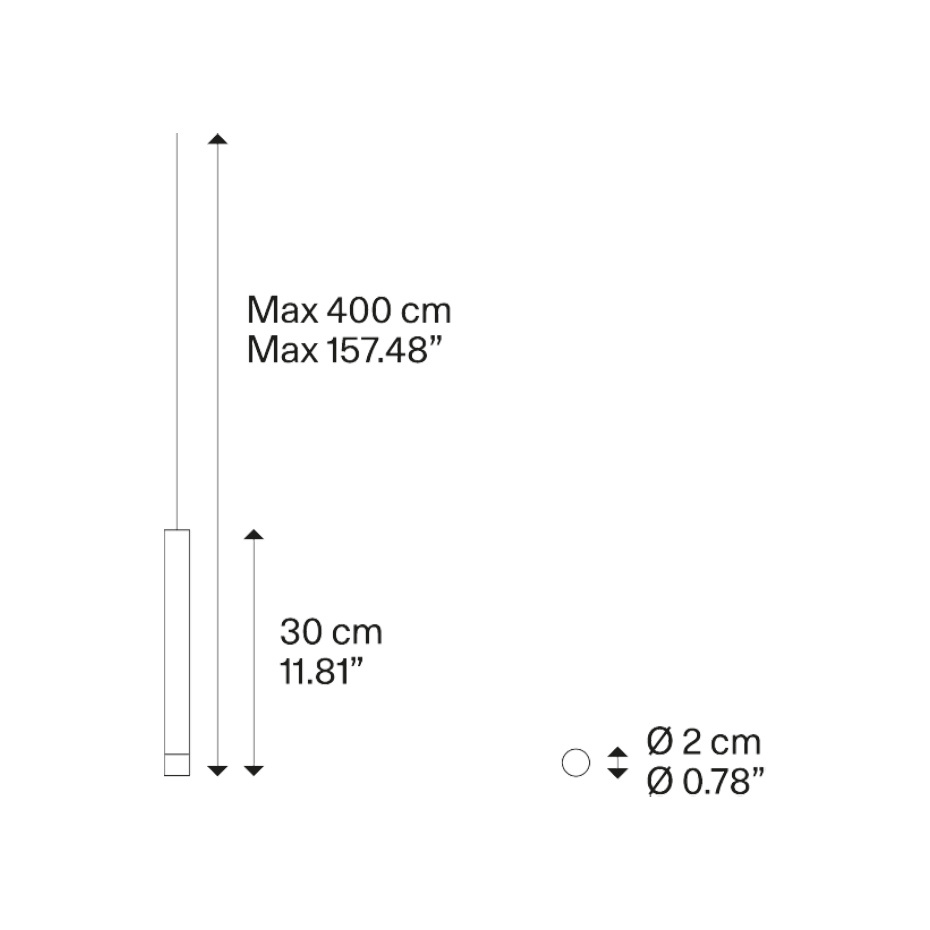 A-Tube Nano Pendel Small 30cm Matt Black