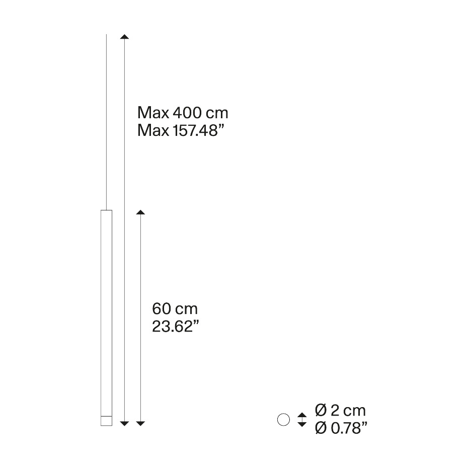 A-Tube Nano Pendel Medium 60cm Matt Champagne