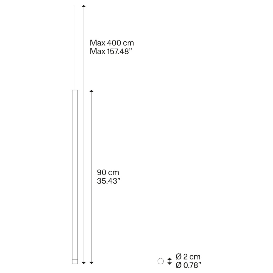 A-Tube Nano Pendel Large 90cm Matt Black