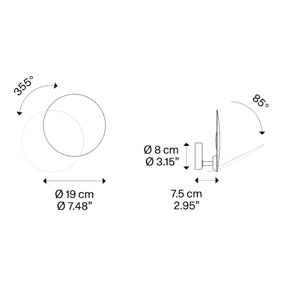 Puzzle Round Taklampa/Vägglampa Single Matt Black