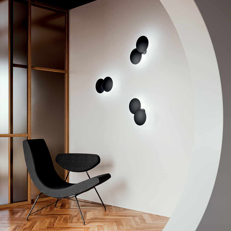 Puzzle Round Taklampa/Vägglampa Double Matt Champagne