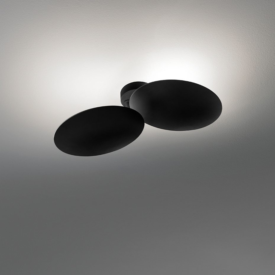 Puzzle Round Taklampa/Vägglampa Double Natural Brown