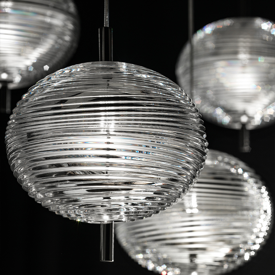 Jefferson Pendel Mini Crystal/Black Chrome