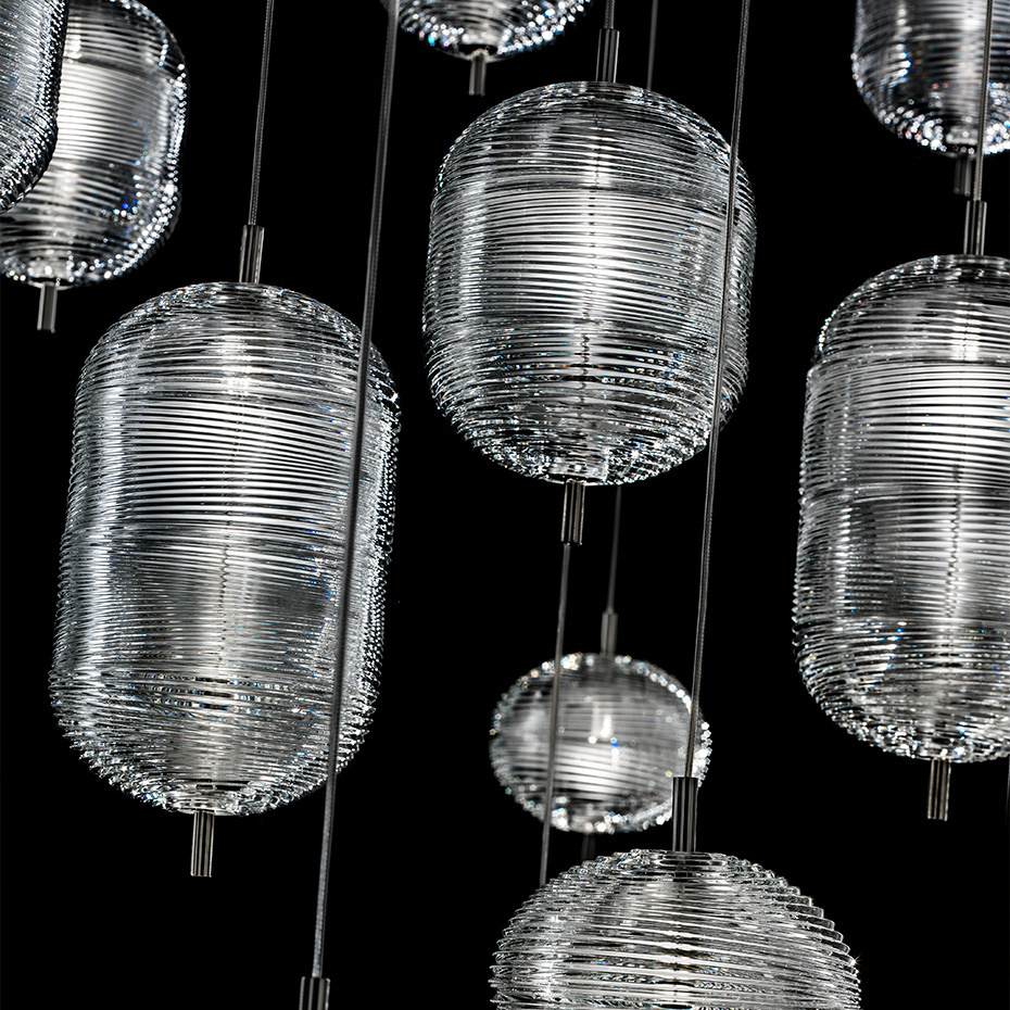 Jefferson Pendel Small Crystal/Black Chrome