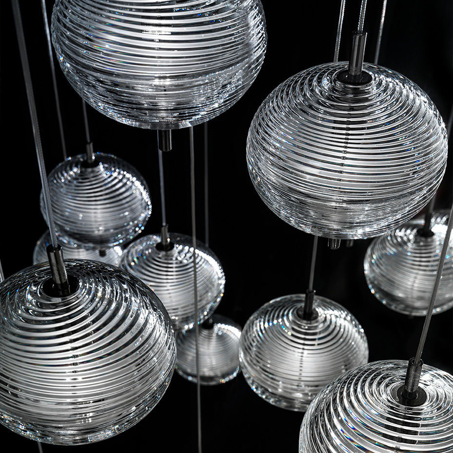 Jefferson Pendel Small Crystal/Black Chrome