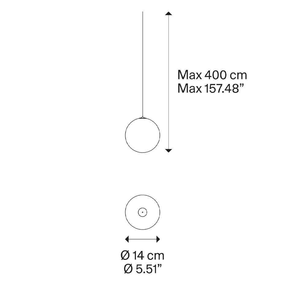 Random Solo Pendel Ø14cm Frosted White