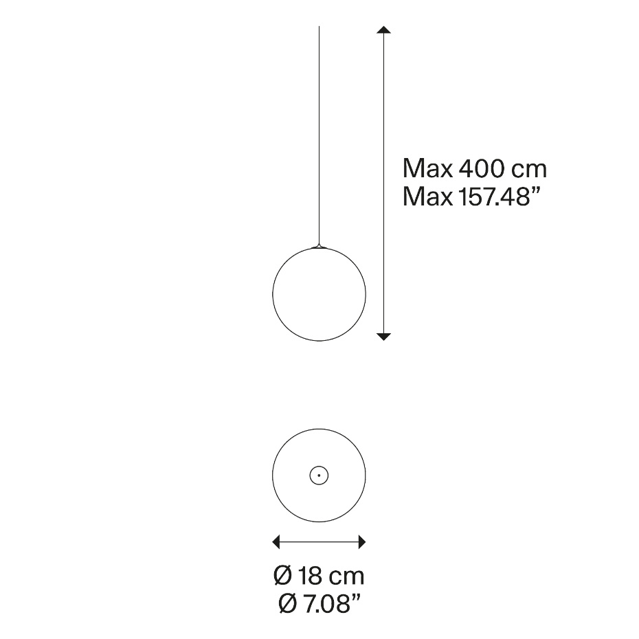 Random Solo Pendel Ø18cm Crystal Clear