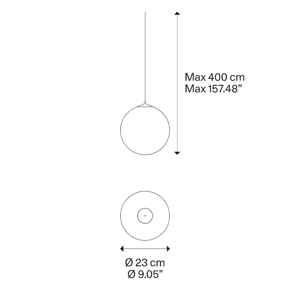 Random Solo Pendel Ø23cm Crystal Clear