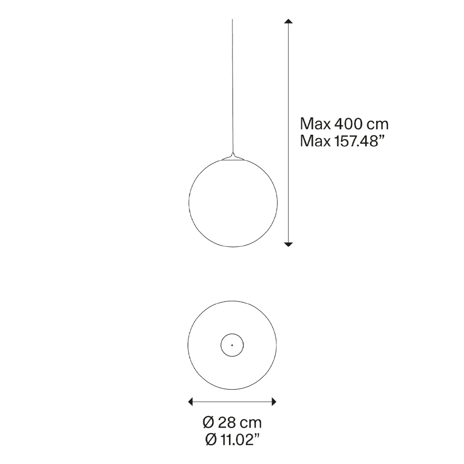 Random Solo Pendel Ø28cm Crystal Clear