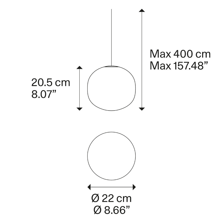Volum Pendel Ø22cm Glossy White