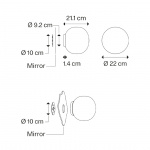 Volum Mirror Tak/Vägg Ø22cm Glossy White Spegelmontering IP54 Volum Mirror Tak/Vägg Ø22cm Glossy White Spegelmontering IP54
