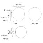 Volum Mirror Tak/Vägg Ø42cm Glossy White Spegelmontering IP54 Volum Mirror Tak/Vägg Ø42cm Glossy White Spegelmontering IP54