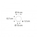 Volum Bordslampa Ø14cm Glossy White Med Dimmer Volum Bordslampa Ø14cm Glossy White Med Dimmer