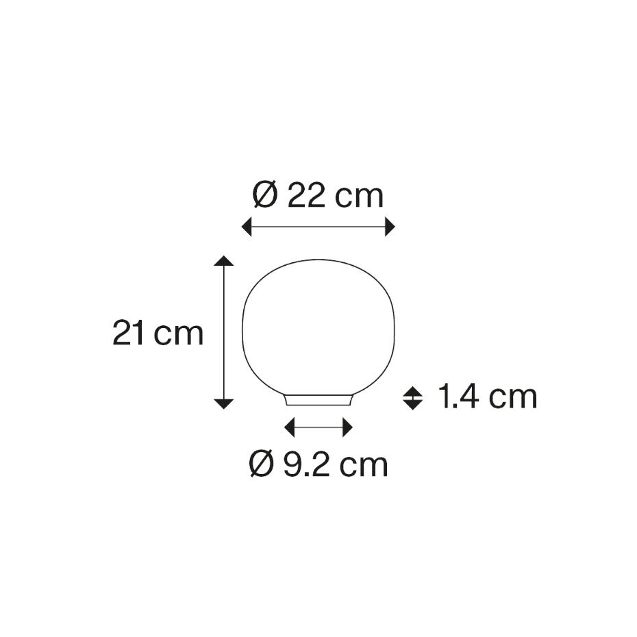 Volum Bordslampa Ø22cm Glossy White Med Dimmer