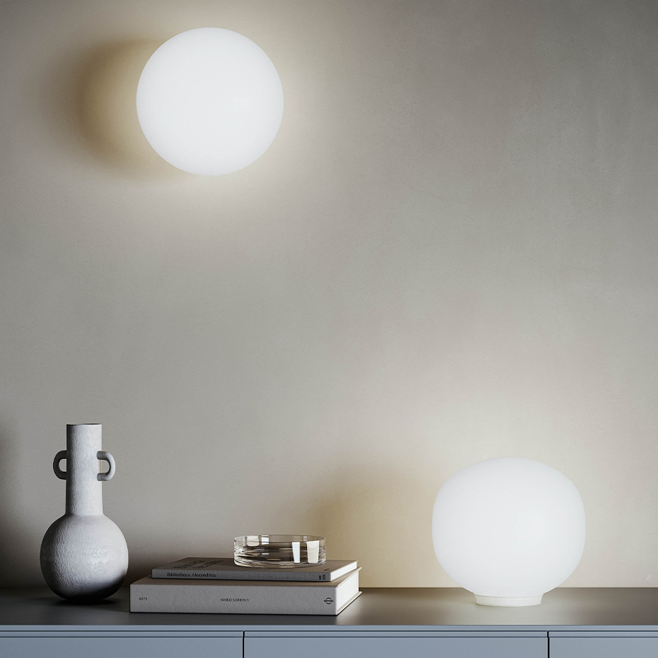 Volum Bordslampa Ø29cm Glossy White Med Dimmer