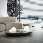 Volum Bordslampa Ø29cm Glossy White Med Dimmer Volum Bordslampa Ø29cm Glossy White Med Dimmer